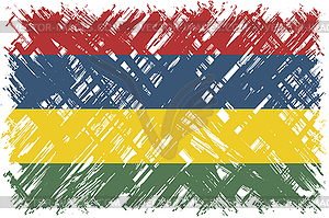 Mauritius grunge flag.  - color vector clipart