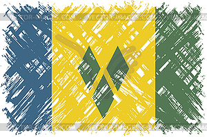 Saint Vincent and Grenadines grunge flag.  - vector image