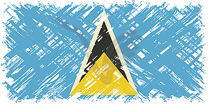 Saint Lucia grunge flag.  - vector clipart
