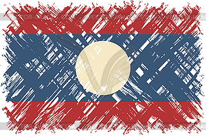 Laotian grunge flag.  - vector clipart