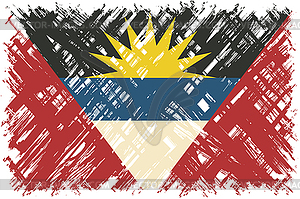 Antigua and Barbuda grunge flag.  - vector clip art
