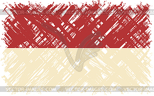 Indonesian grunge flag.  - vector image