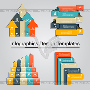 Set of infographics design template with 5 options.  - vector clip art