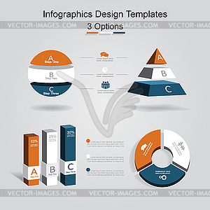 Set of infographics design template with 3 options.  - vector image