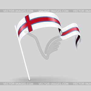 Faroe Islands wavy flag.  - vector image