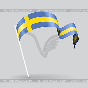 Swedish wavy flag.  - vector image