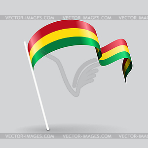 Bolivian wavy flag.  - vector clipart