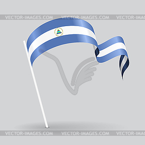 Nicaraguan wavy flag.  - vector clipart