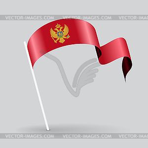 Montenegro wavy flag.  - vector clip art