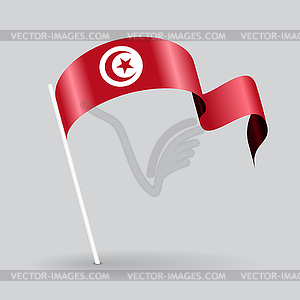 Tunisian wavy flag.  - vector clipart