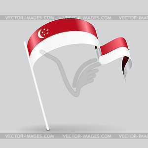 Singapore wavy flag.  - vector clip art