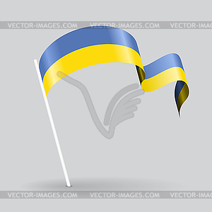 Ukrainian wavy flag.  - vector clip art