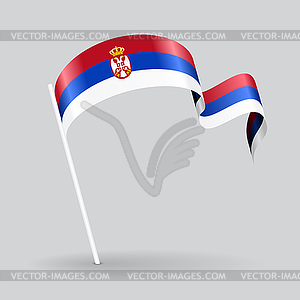 Serbian wavy flag.  - vector EPS clipart