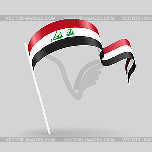 Iraqi wavy flag.  - vector clipart