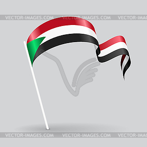 Sudanese wavy flag.  - vector image