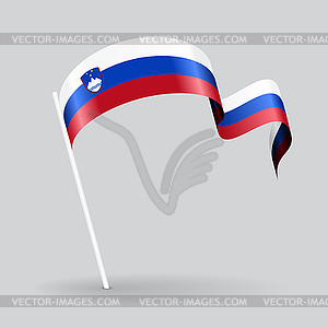 Slovenian wavy flag.  - vector clip art