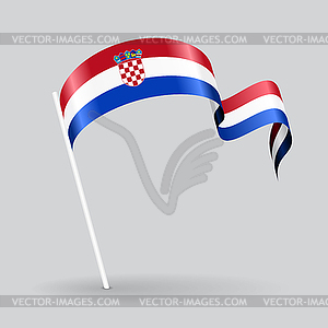 Croatian wavy flag.  - vector image
