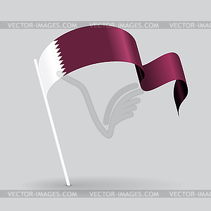 Qatari wavy flag.  - vector image