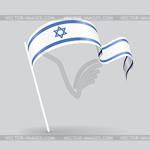 Israeli wavy flag.  - stock vector clipart