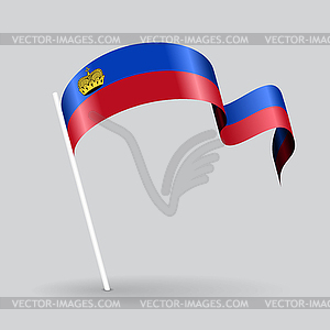 Liechtenstein wavy flag.  - vector clip art