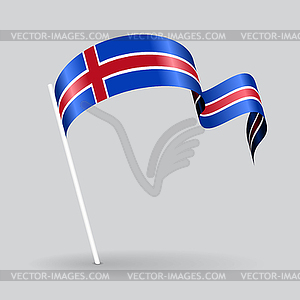 Icelandic wavy flag.  - vector clip art