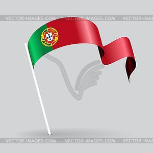Portuguese wavy flag.  - vector clipart