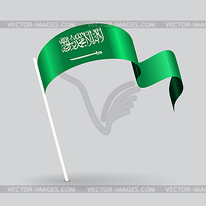 Saudi Arabian wavy flag.  - color vector clipart