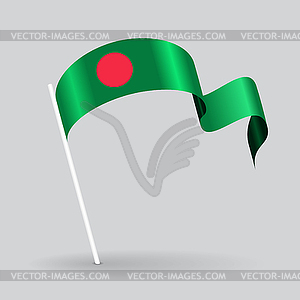 Bangladeshi wavy flag.  - vector image