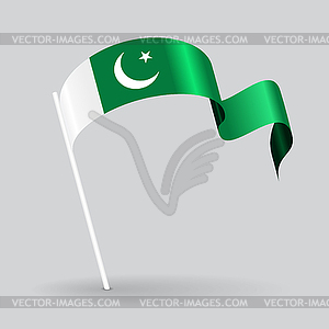 Pakistani wavy flag.  - vector clipart