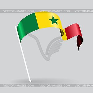 Senegalese wavy flag.  - vector clip art