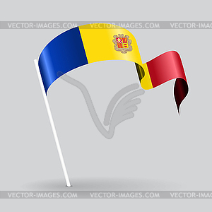 Andorran wavy flag.  - vector image