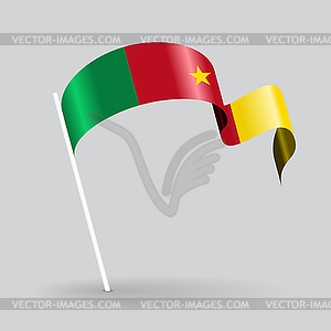 Cameroon wavy flag.  - vector clipart