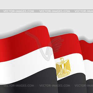 Egyptian waving Flag.  - vector image