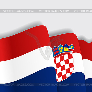 Croatian waving Flag.  - royalty-free vector image