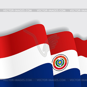 Paraguayan waving Flag.  - vector image