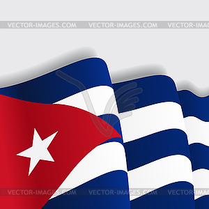 Кубинский развевающийся флаг. - изображение в векторном формате