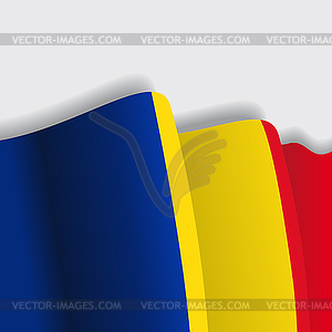 Romanian waving Flag.  - vector image