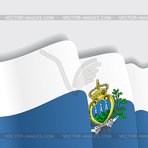 San Marino waving Flag.  - vector image