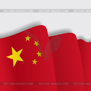 Китайский развевающийся флаг. - рисунок в векторном формате