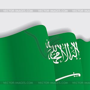 Saudi Arabian waving Flag.  - royalty-free vector image