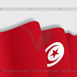 Tunisian waving Flag.  - vector clipart