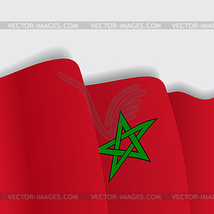 Moroccan waving Flag.  - vector image