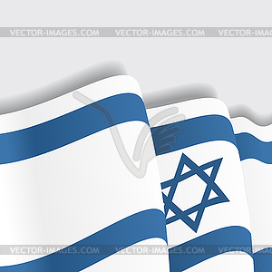 Israeli waving Flag.  - vector clip art