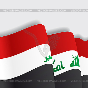 Iraqi waving Flag.  - vector clipart