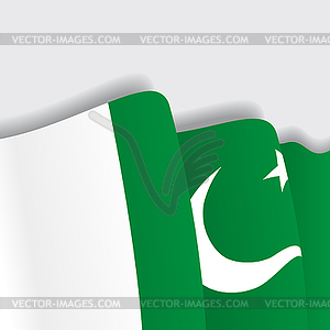 Пакистанская развевающийся флаг. - векторный клипарт