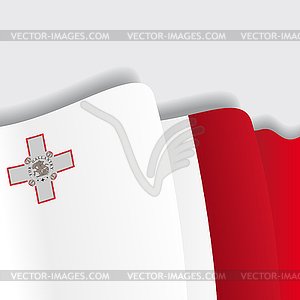 Maltese waving Flag.  - vector clip art