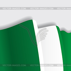 Nigerian waving Flag.  - vector clipart