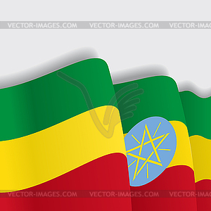 Ethiopian waving Flag.  - vector clipart