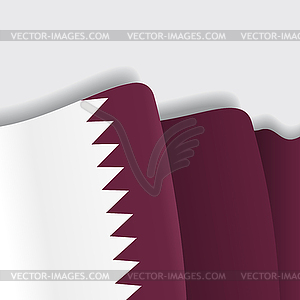 Qatari waving Flag.  - vector clipart