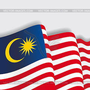 Malaysian waving Flag.  - vector clipart